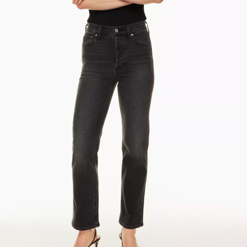 *LIKE NEW* Denim Forum Arlo High Rise Straight - Size 24 - Black